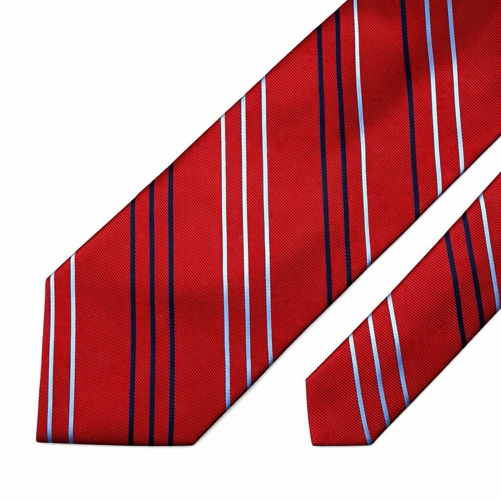 Brooks Brothers 346 Tie 59x3.75 Silk Red Striped Silver Navy VGUC